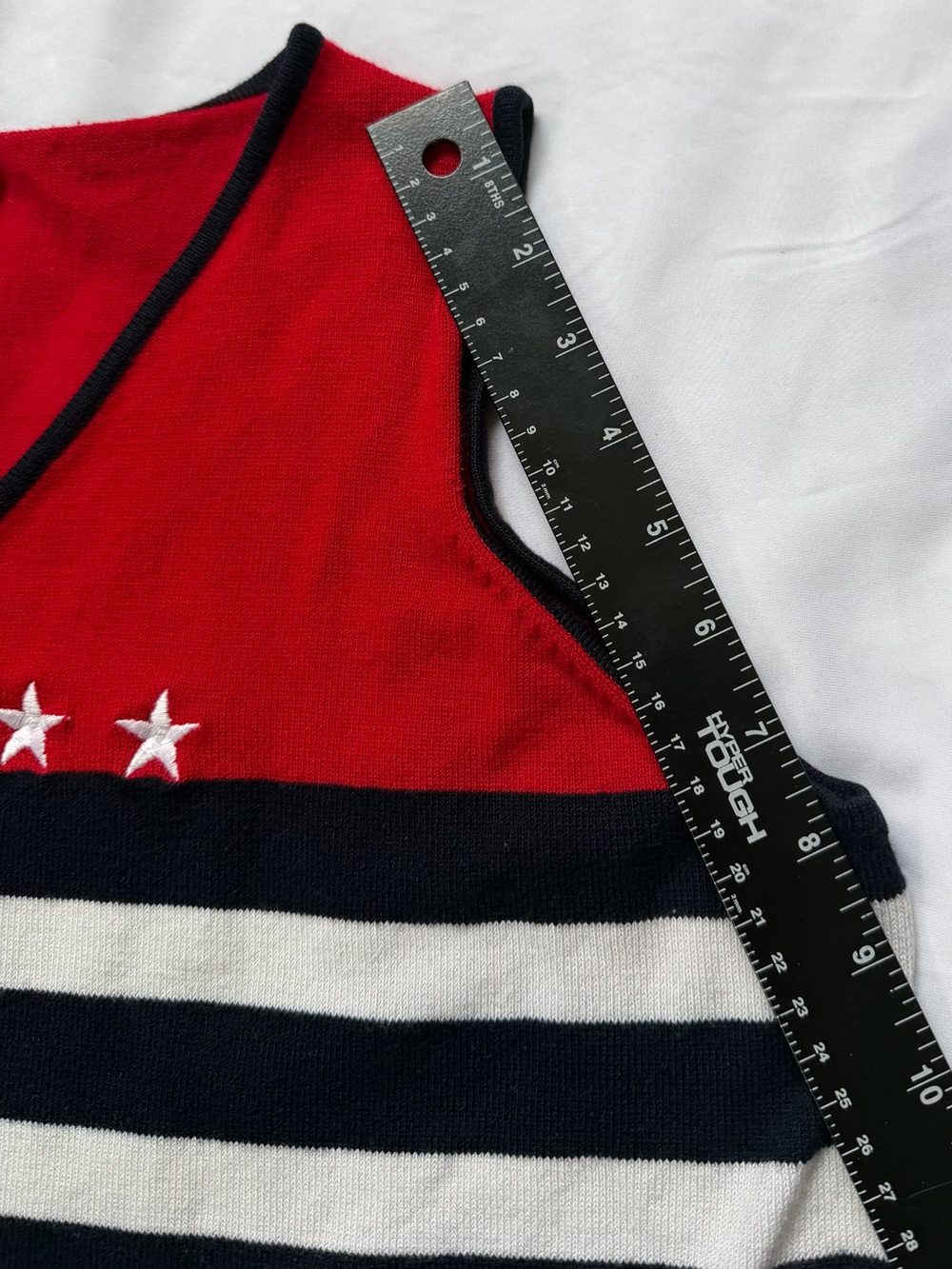 Vtg White Stag Patriotic Sweater Vest XL Knit Tank Top Americana Stars July 4 - Picture 7 of 7